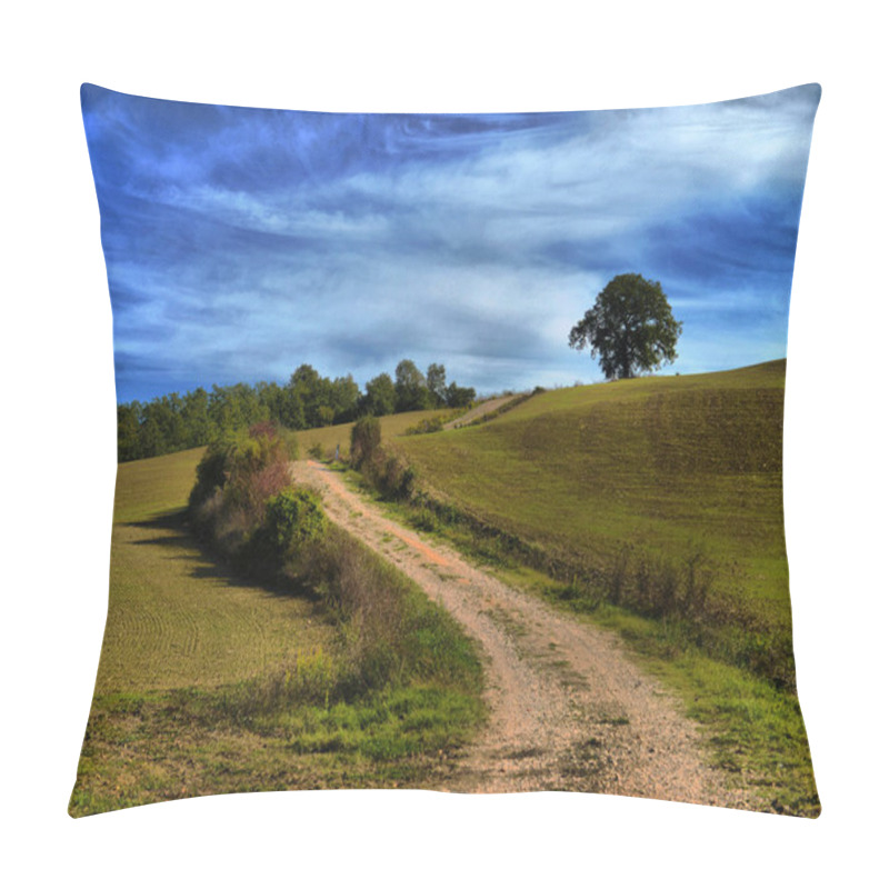 Personality  Typical Tuscany Countryside Landscape; Sunset Over Rolling Hills Pillow Covers