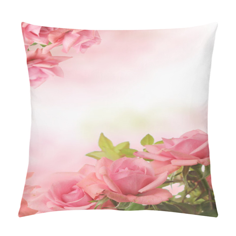 Personality  Card With Pink Roses Pillow Covers