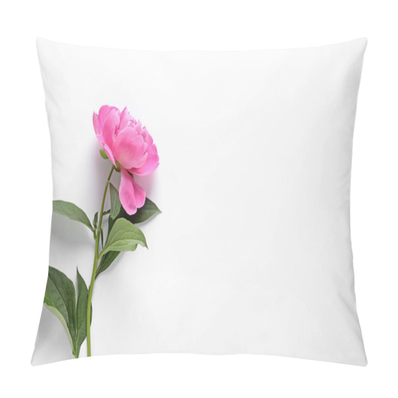 Personality  Beautiful Peony Flower On White Background, Top View Pillow Covers