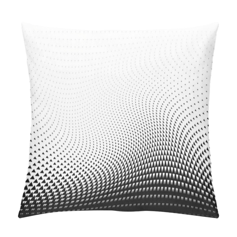 Personality  Triangular Halftone Background. Geometrical Black And White Card. Vector Illustration. Pillow Covers