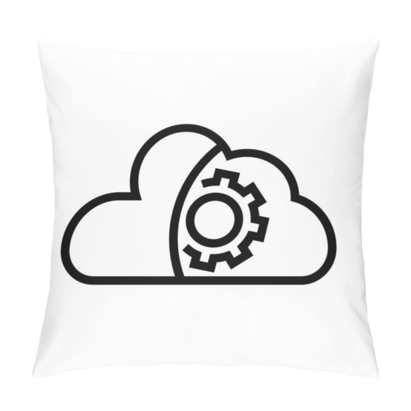 Personality  Cloud Maintanence Cloud Optimization Cloud Storage Icon In Outline Style Pillow Covers