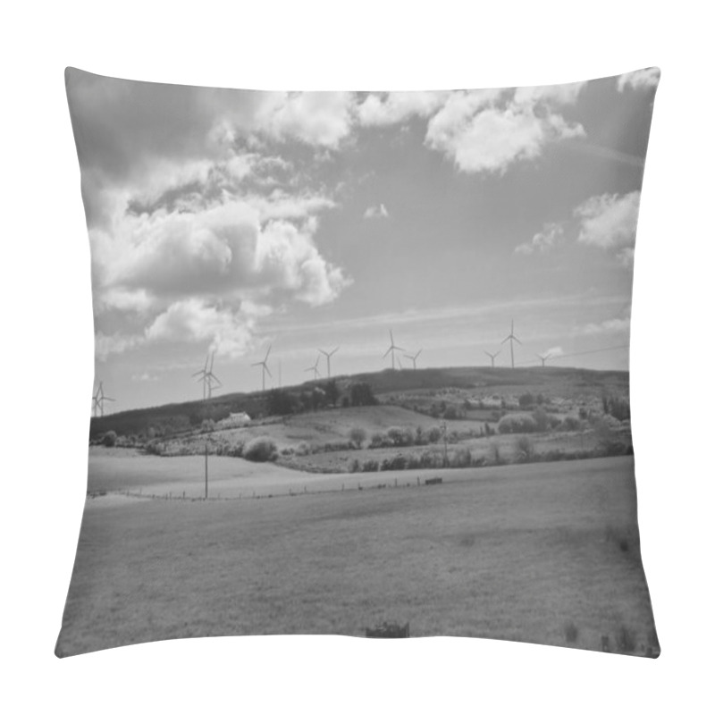 Personality  Beautiful Green Valley And Fields Of Ireland Under Deep Blue Sum Pillow Covers