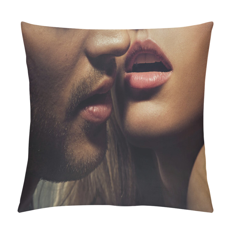 Personality  Beautiful Portrait Of Young Man Lips Pillow Covers