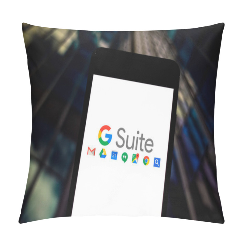 Personality  May 23, 2019, Brazil. In This Photo Illustration The G Suite Logo Is Displayed On A Smartphone Pillow Covers