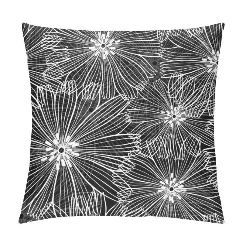 Personality  Black And White  Flowers Pillow Covers