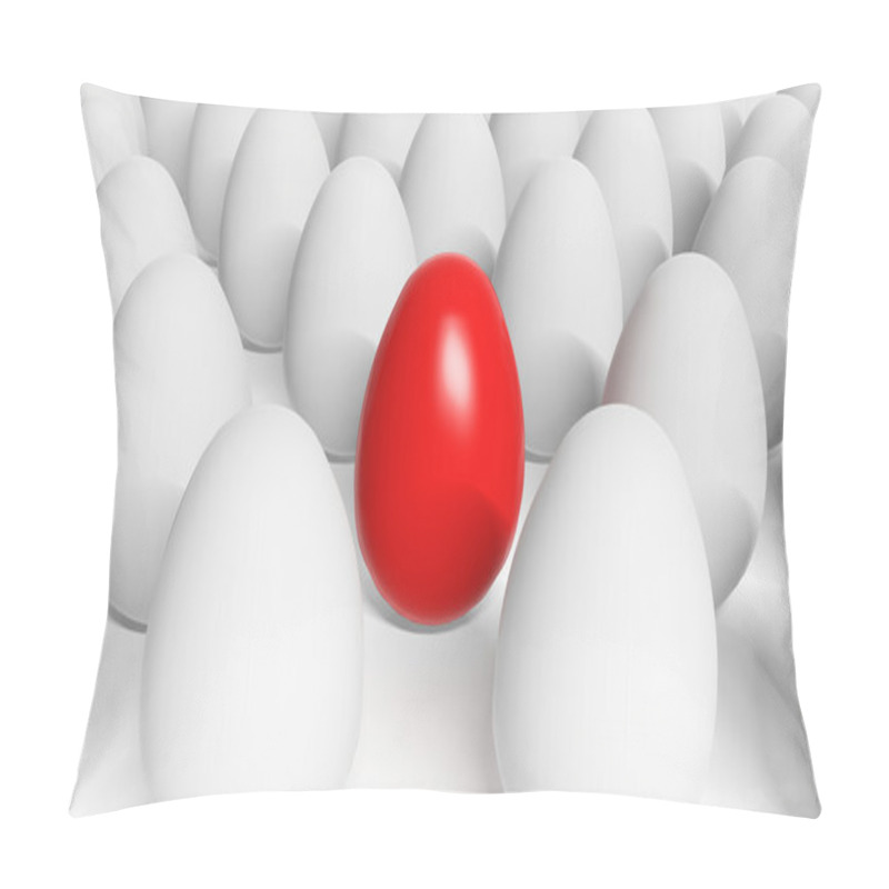 Personality  Red Easter Egg Among White Eggs Pillow Covers