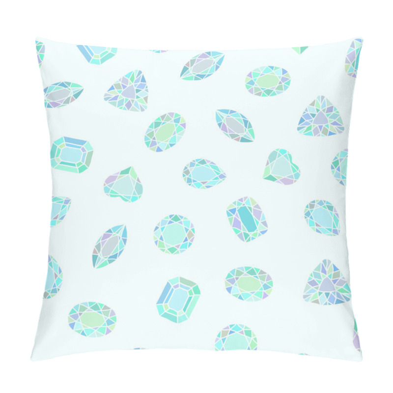 Personality  Diamond Cut Shapes. Seamless Pattern. Heart, Drop. Pillow Covers