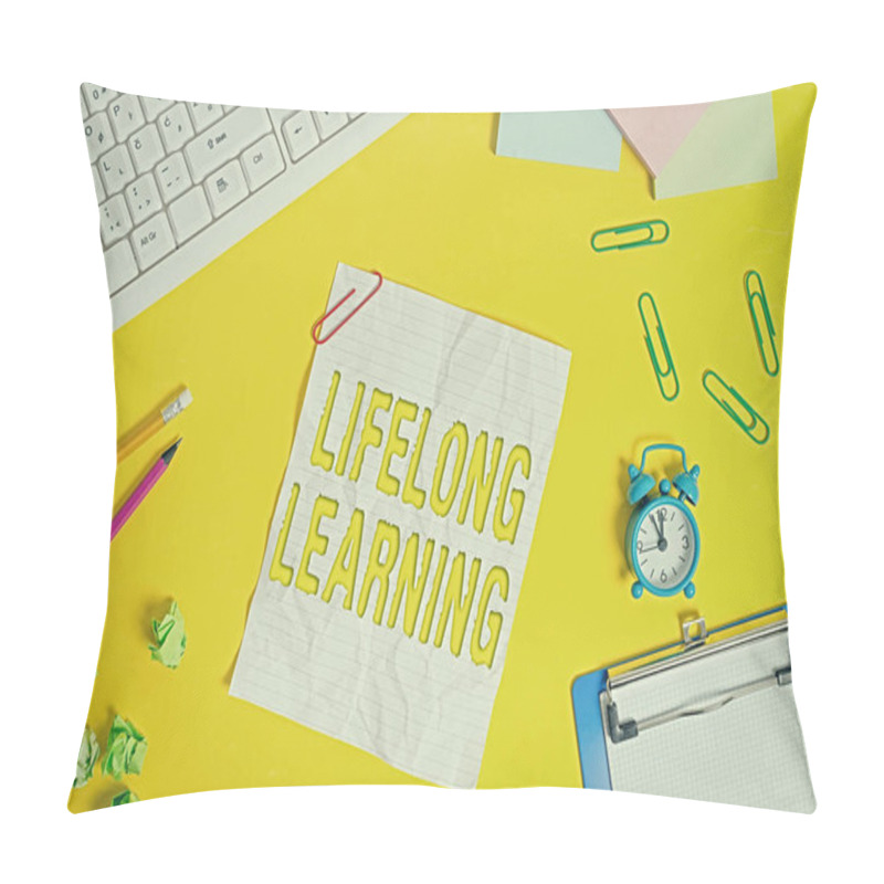 Personality  Word Writing Text Lifelong Learning. Business Concept For Pursuit Of Knowledge For An Individualal Or Professional Reasons Flat Lay Above Copy Space On The White Crumpled Paper. Pillow Covers