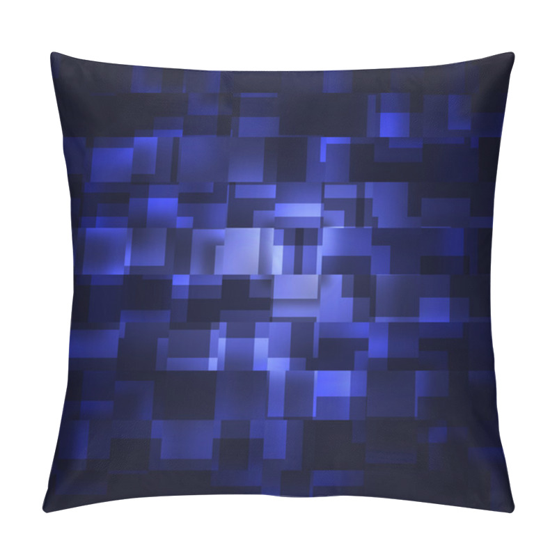 Personality  Blue Squares On A Dark Background Pillow Covers