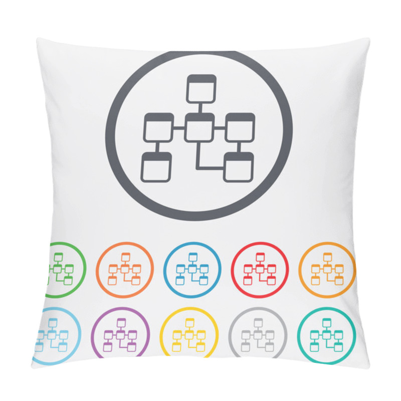 Personality  Database Sign Icon. Relational Database Schema. Pillow Covers