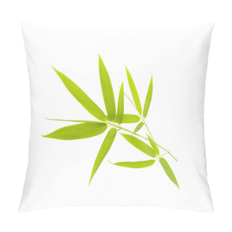 Personality  Green Bamboo Leaves Isolated On White Background Pillow Covers