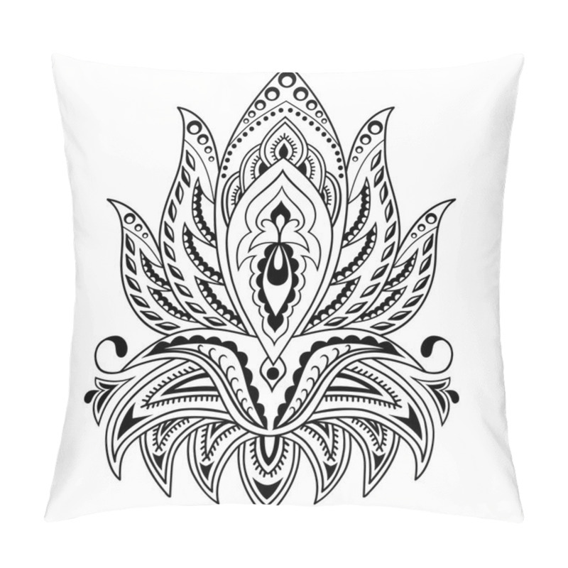 Personality  Henna Tattoo Flower Template In Indian Style. Ethnic  Floral Paisley - Lotus. Mehndi Style. Pillow Covers