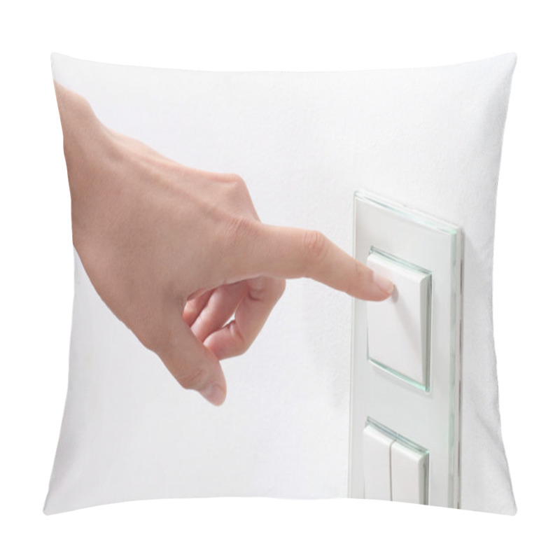 Personality  Woman Hand Turning Operating A Wall Switch Pillow Covers