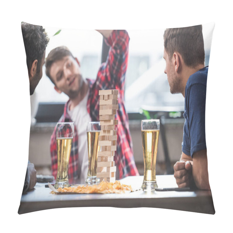 Personality  Men Playing Jenga Game Pillow Covers