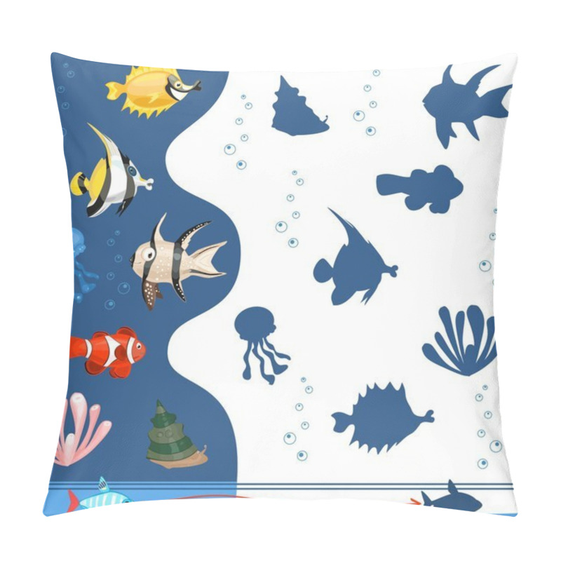 Personality  Find The Shadow Of Marine Inhabitants Pillow Covers