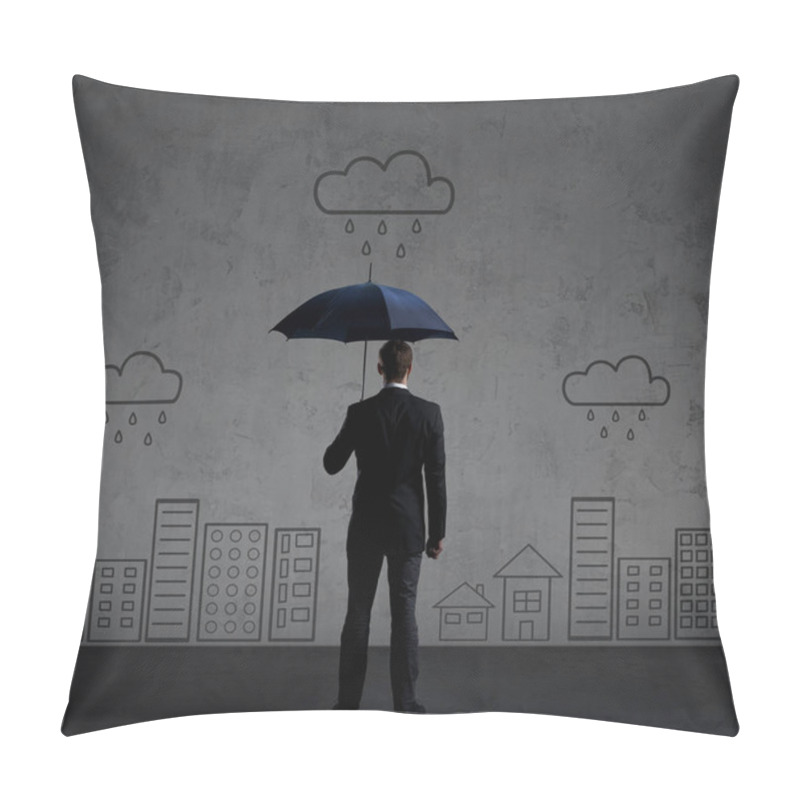 Personality  Businessman In Black Suit Pillow Covers