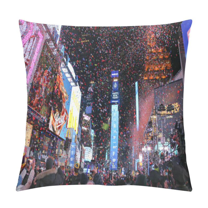 Personality  Celebrating The New Year In The Square In New York Pillow Covers