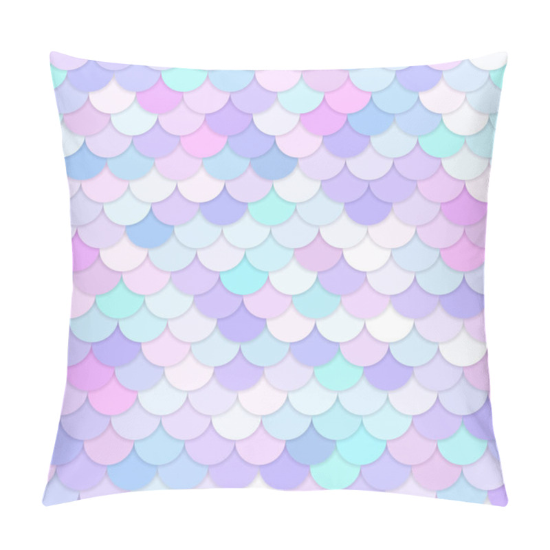 Personality  Multicolor Backdrop With Rainbow Scales. Kawaii Mermaid Princess Pattern. Sea Fantasy Invitation For Girlie Party.  Pillow Covers