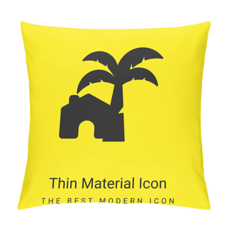 Personality  Beach House Minimal Bright Yellow Material Icon Pillow Covers