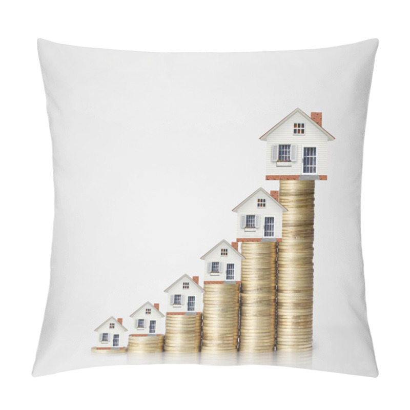 Personality  Mortgage Concept By Money House From  Coins  Pillow Covers