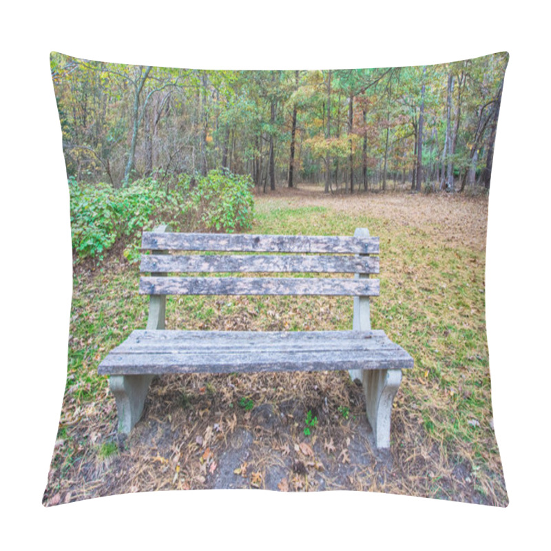 Personality  A Bench In The Woods Pillow Covers