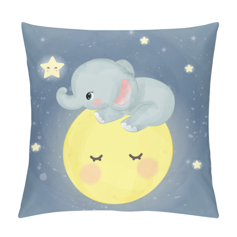 Personality  Baby Elephant Illustration, Animal Clipart, Baby Shower Decoration, Woodland Illustration. Pillow Covers