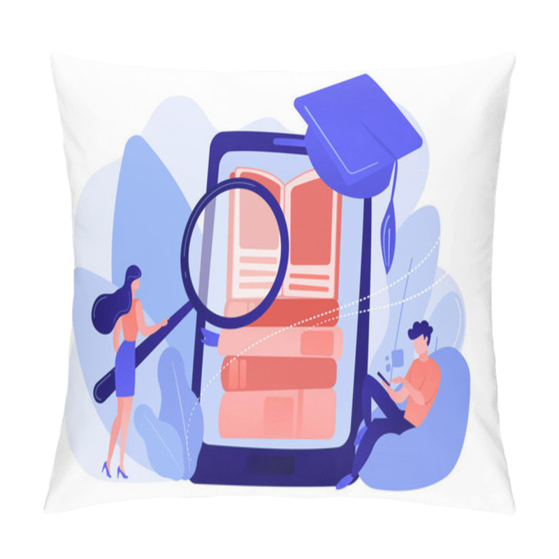 Personality  Mobile Learning Concept Vector Illustration. Pillow Covers