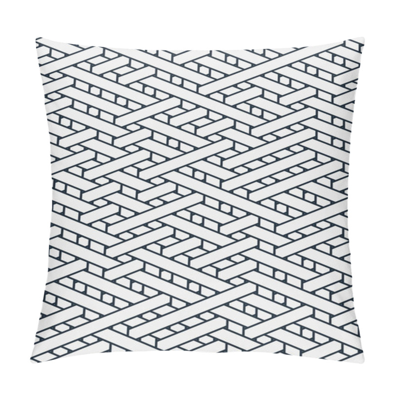 Personality  Colorful Tile With Seamless Random Interweaving Lines Pattern, Connection Art Background Design Illustration   Pillow Covers