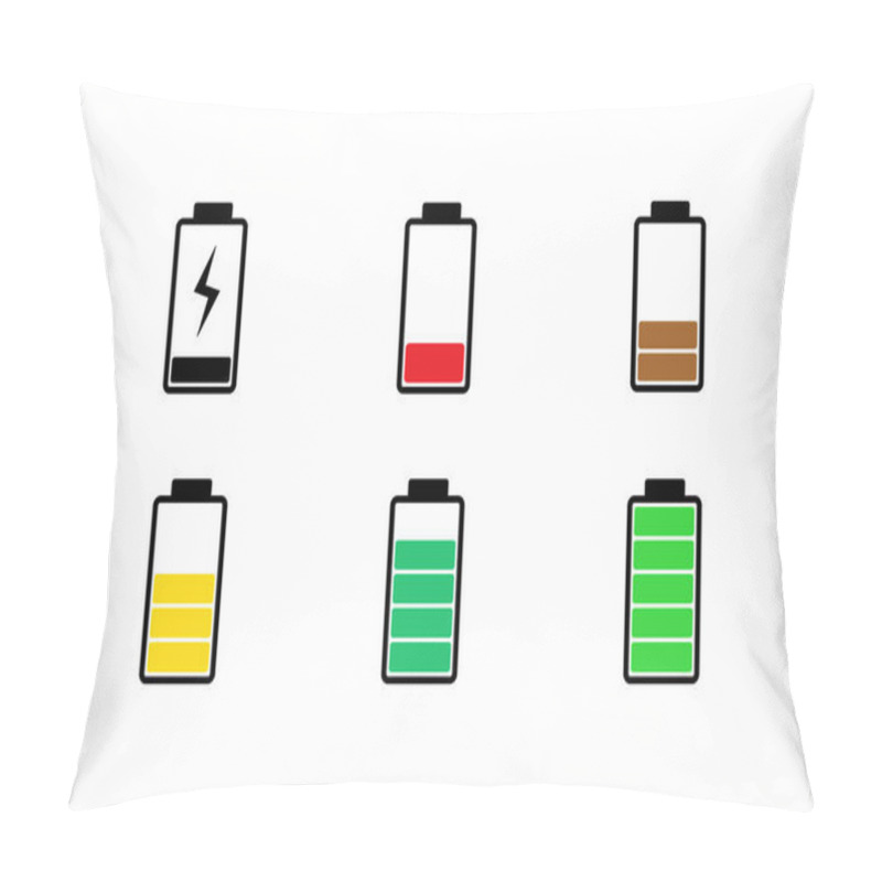 Personality  Phone Battery Charge Status Flat Template Pillow Covers