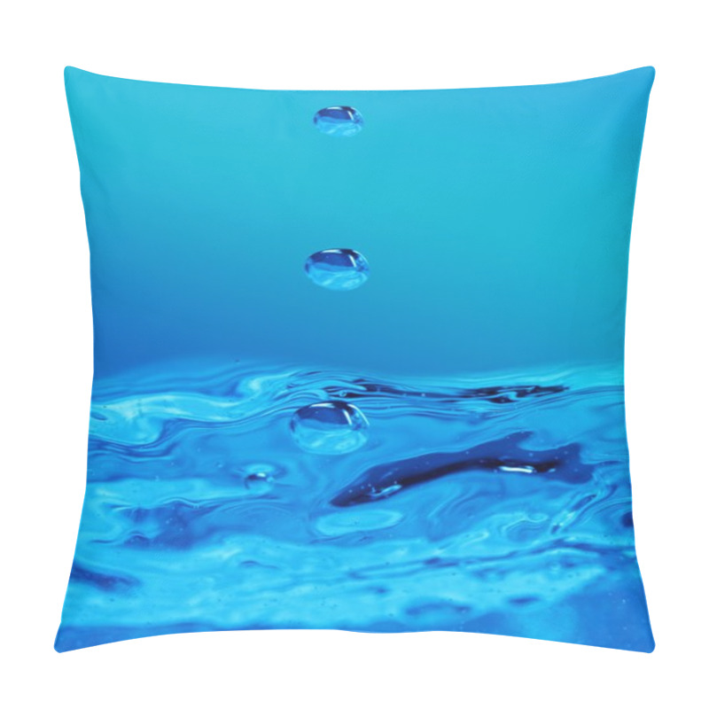 Personality  Blue Water Background With Splashes And Bubbles  Pillow Covers