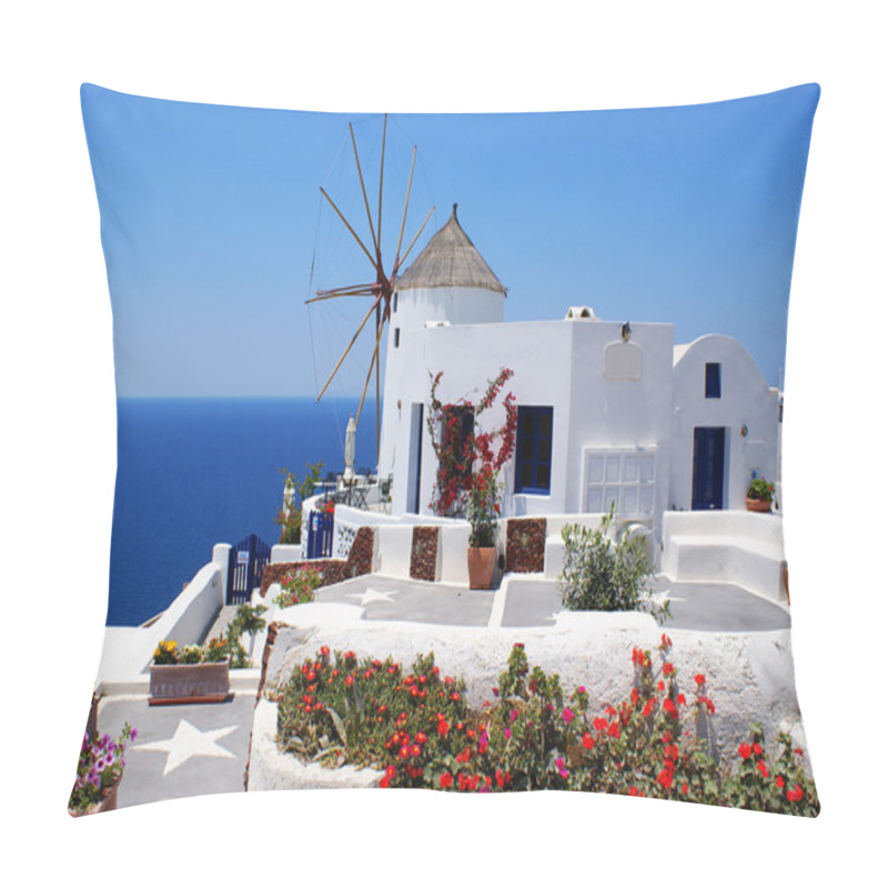 Personality  Windmill On Santorini Island, Greece Pillow Covers