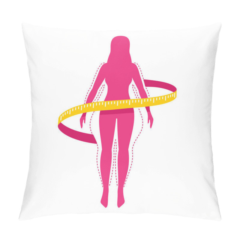 Personality  Weight Loss Logo - Female With Measuring Tape  Pillow Covers