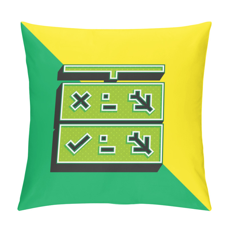 Personality  Boarding Time Green And Yellow Modern 3d Vector Icon Logo Pillow Covers