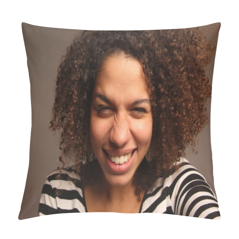 Personality  Beautiful Happy Afro Woman Pillow Covers