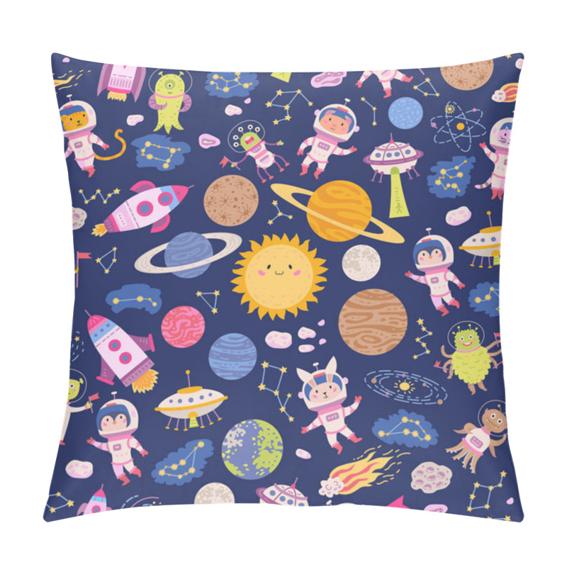 Personality  Seamless Pattern Cute Space Background For Baby Pillow Covers