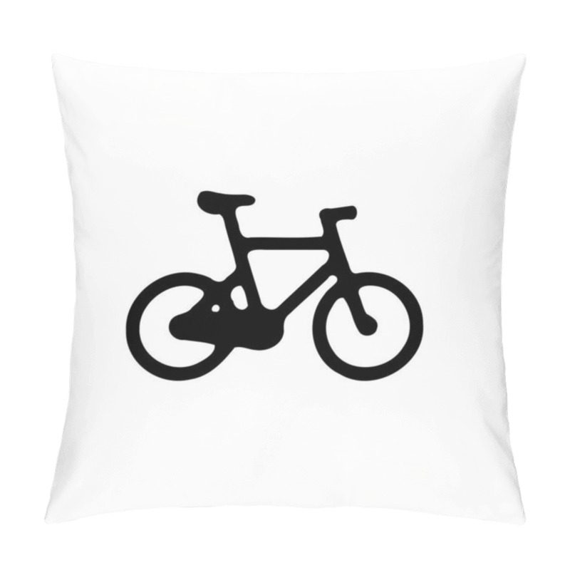 Personality  Simple Black Bicycle Icon Design Vector Illustration On White Background Pillow Covers