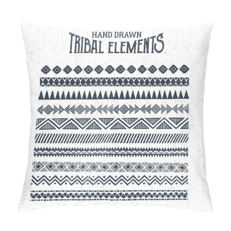 Personality  Hand Drawn Tribal Ornaments Set. Vector Illustration Pillow Covers