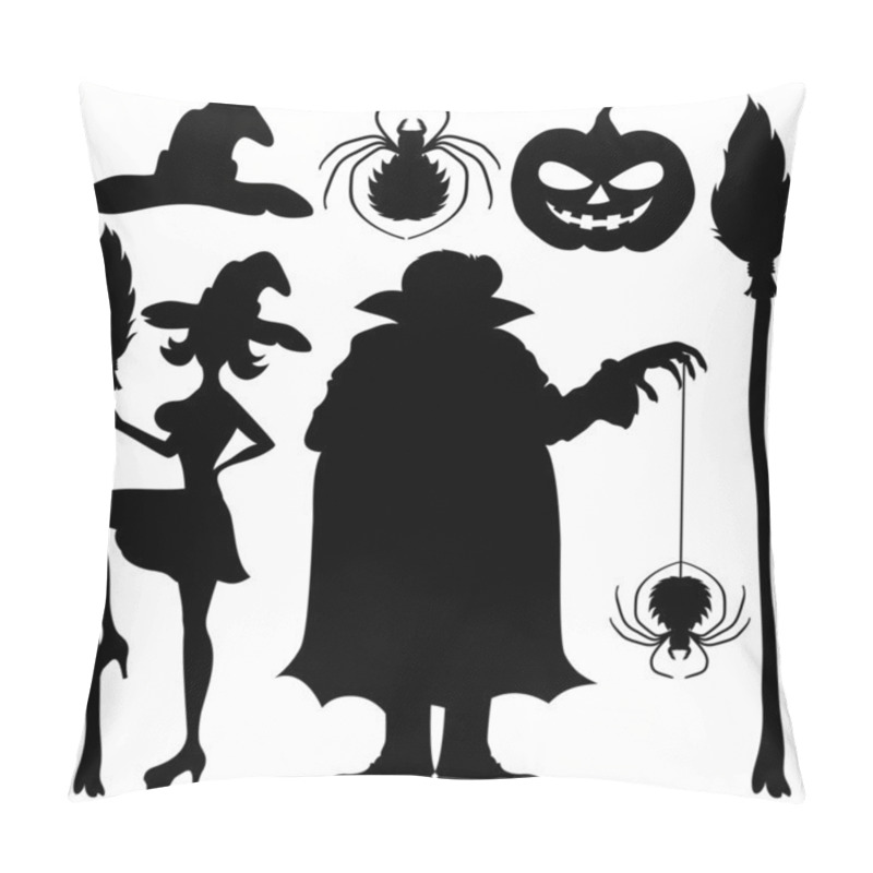 Personality  Halloween Silhouettes On White. Pillow Covers