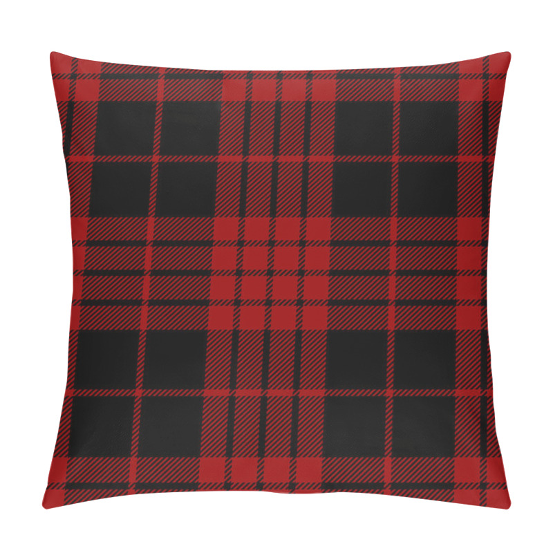 Personality  Tartan Red And Black Seamless Pattern. Pillow Covers