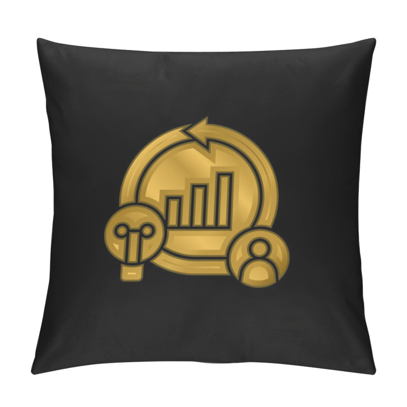 Personality  Agile Gold Plated Metalic Icon Or Logo Vector Pillow Covers