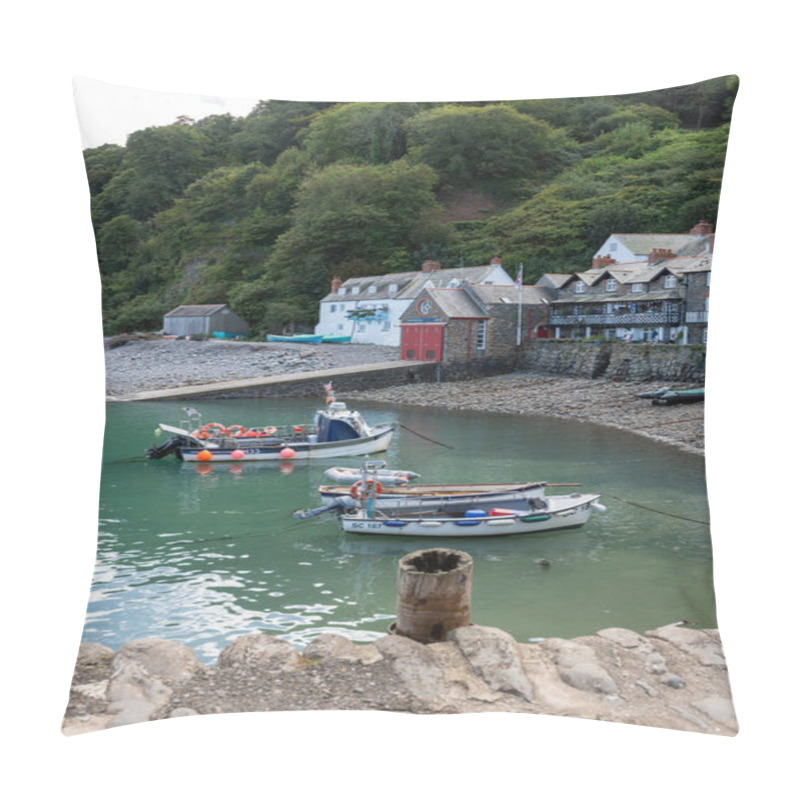 Personality  Clovelly.Devon.United Kingdom.September 28th 2024.View From The Quay Of Clovelly Village On The North Devon Coast Pillow Covers