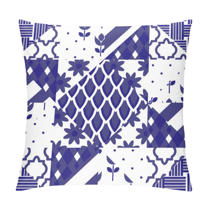 Personality  Patchwork Quilt Vector Pattern Tiles. Pillow Covers