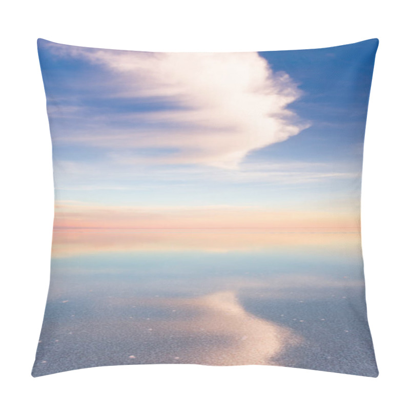 Personality  Mirror Surface Of Salar De Uyuni Salt Flat At Sunset. Altiplano, Bolivia Pillow Covers