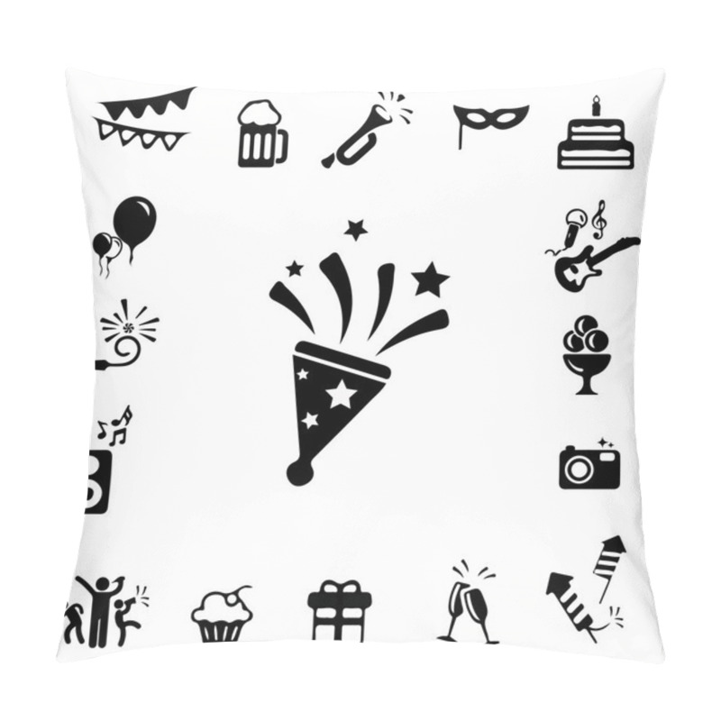 Personality  Celebration And Party Icons Set Pillow Covers