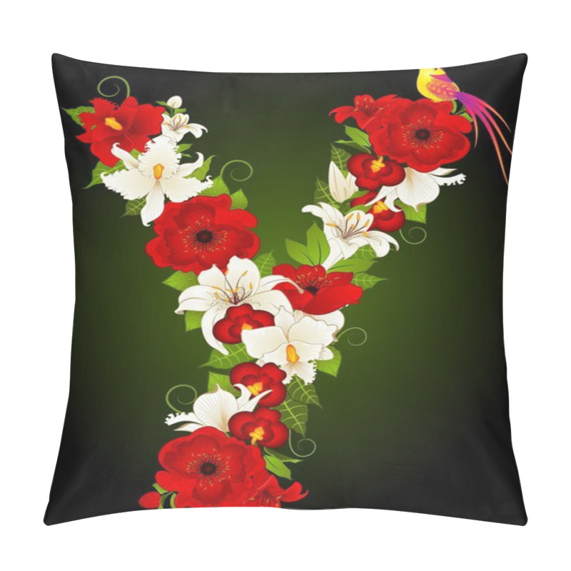 Personality  Letter For Signs With Flowers And Bird Pillow Covers