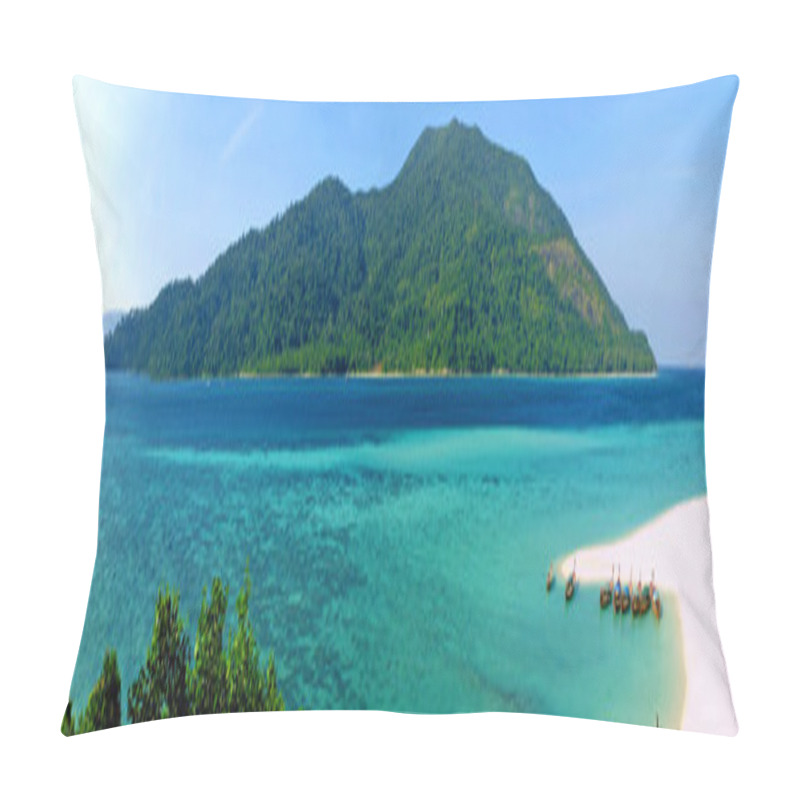 Personality  Panoramic View Of Tropical Island Pillow Covers