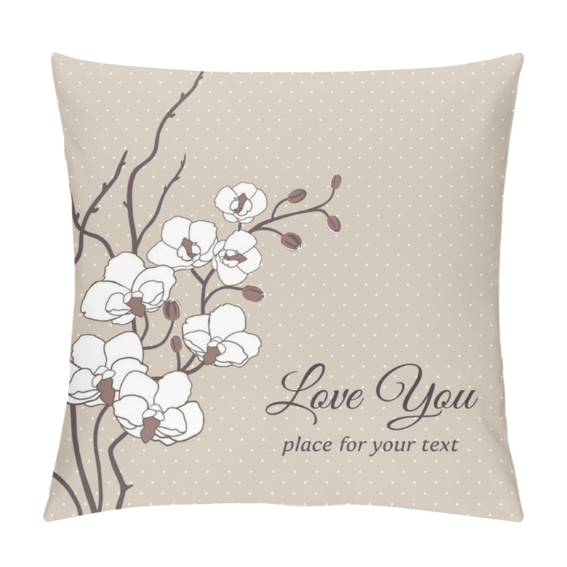 Personality  Floral Card With Orchids Pillow Covers