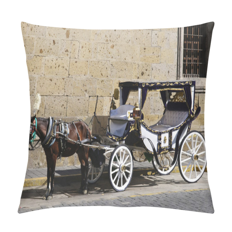 Personality  Horse Drawn Carriage In Guadalajara, Jalisco, Mexico Pillow Covers