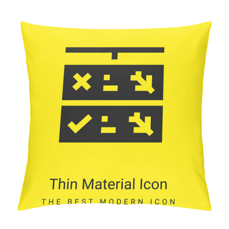 Personality  Boarding Time Minimal Bright Yellow Material Icon Pillow Covers