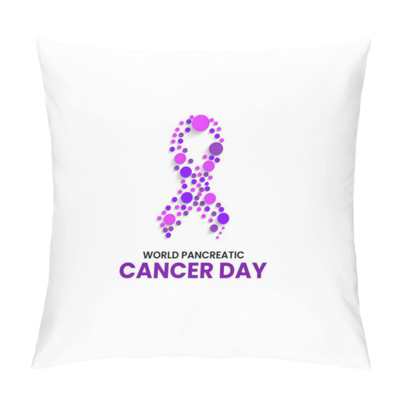 Personality  World Pancreatic Cancer Day. Cancer Awareness Ribbon. Pillow Covers